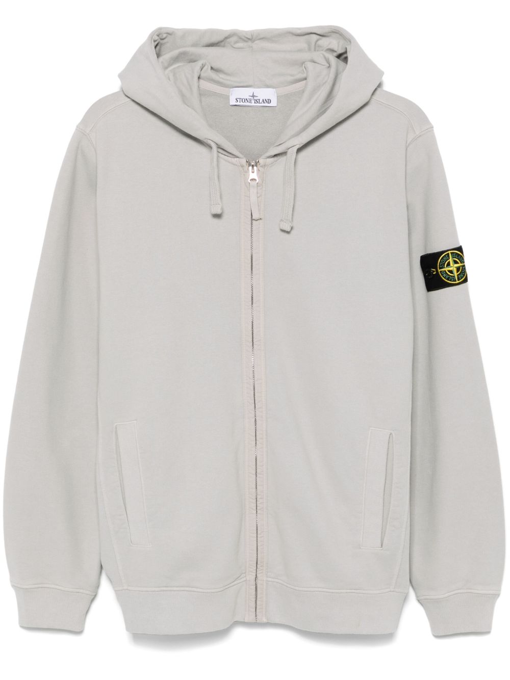 Stone Island 平纹针织纹理连帽衫 - 灰色