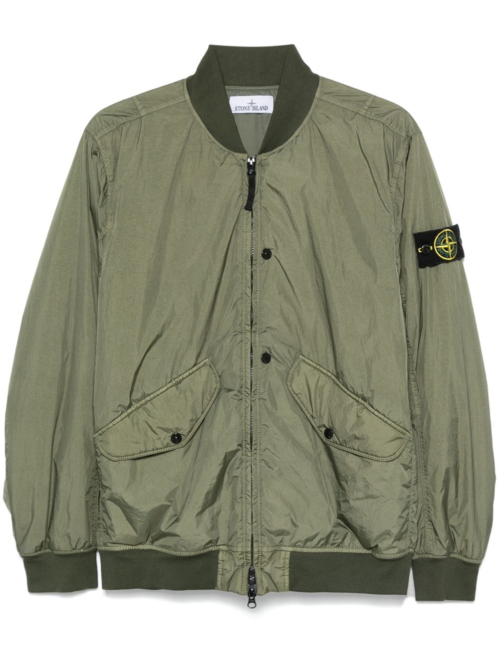 Stone Island 涂蜡飞行员夹克 - 绿色