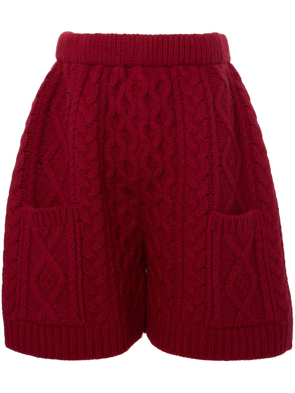 JW Anderson 粗绞花针织短裤 - 红色