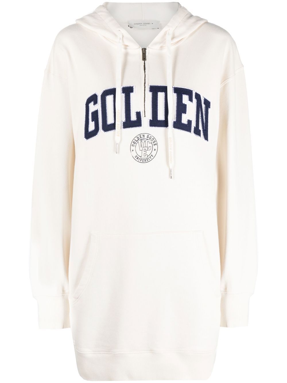 Golden Goose logo 贴花连帽连衣裙 - 中性色