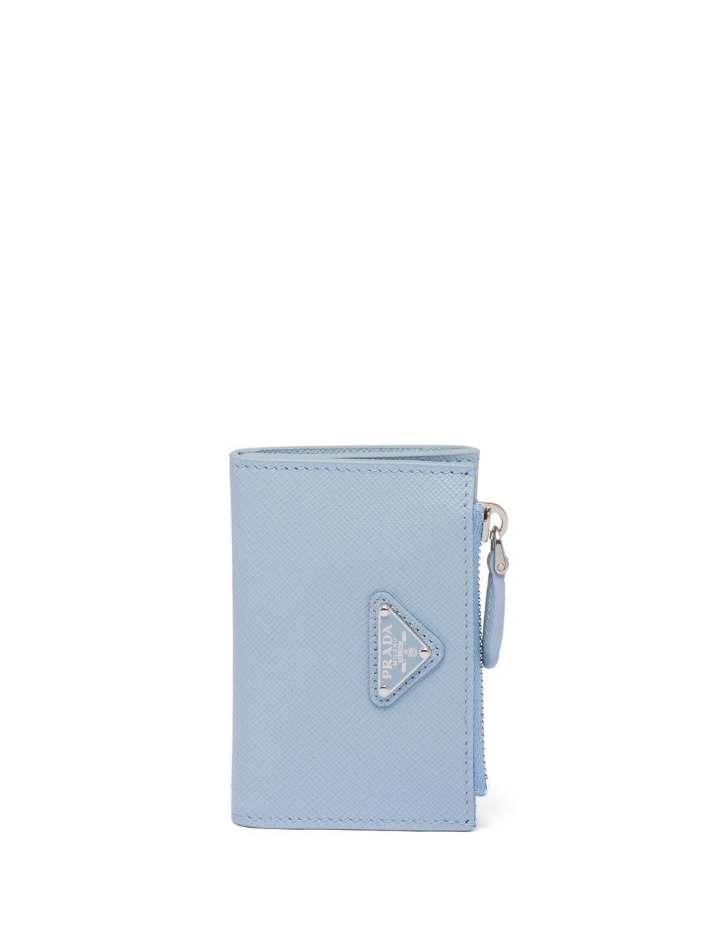 Prada Saffiano 皮质logo标牌卡夹 - 蓝色