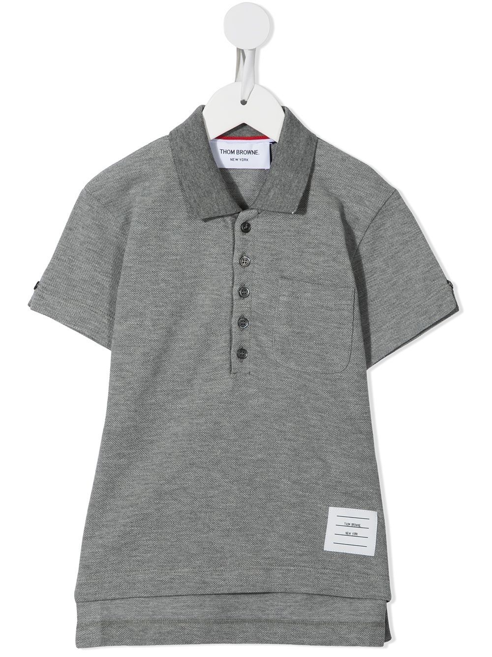 Thom Browne Kids 经典短袖polo衫 - 灰色