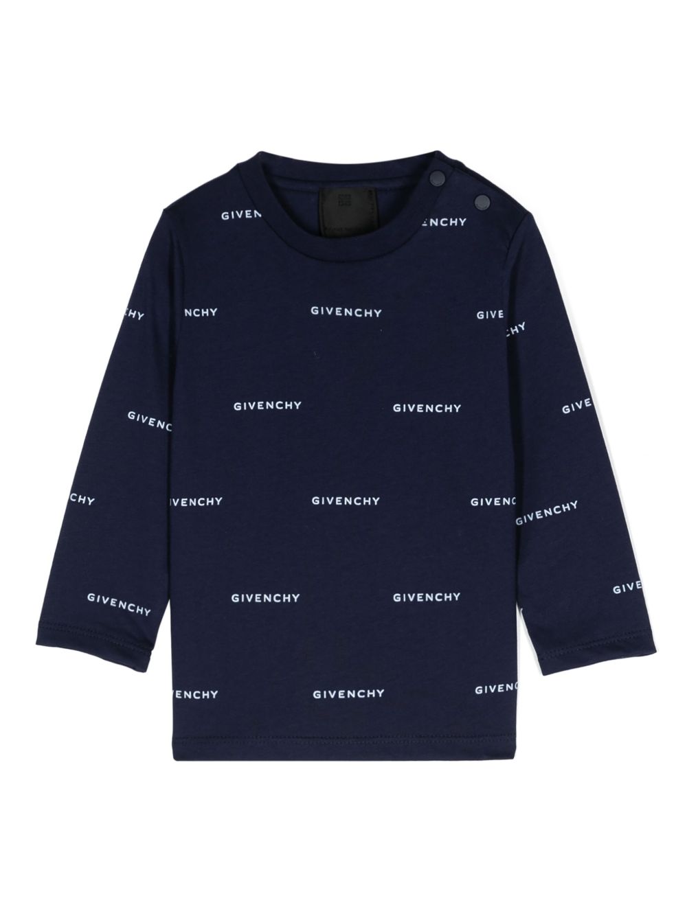 Givenchy Kids logo印花T恤 - 蓝色