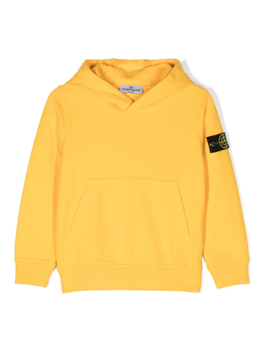 Stone Island Junior 罗盘徽章棉连帽衫 - 黄色