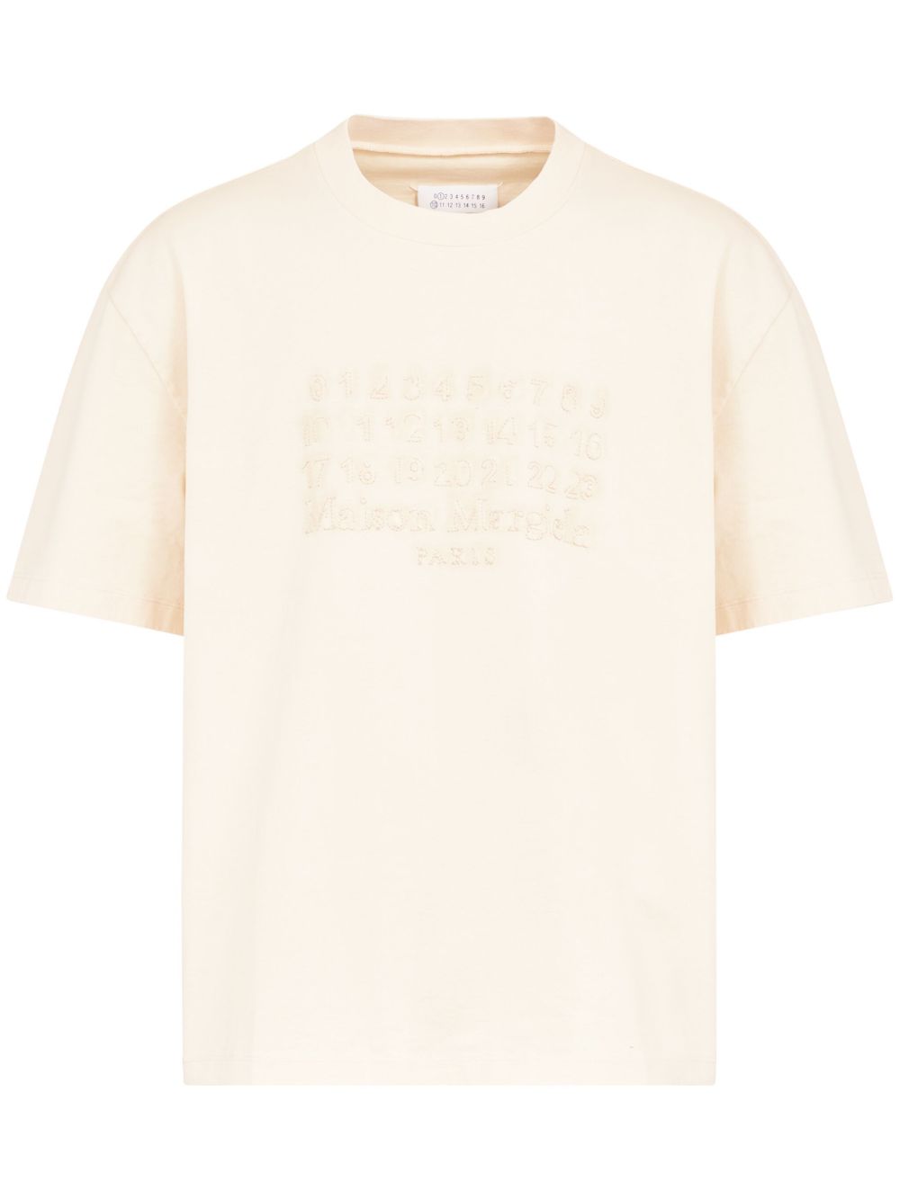 Maison Margiela 数字刺绣棉T恤 - 中性色