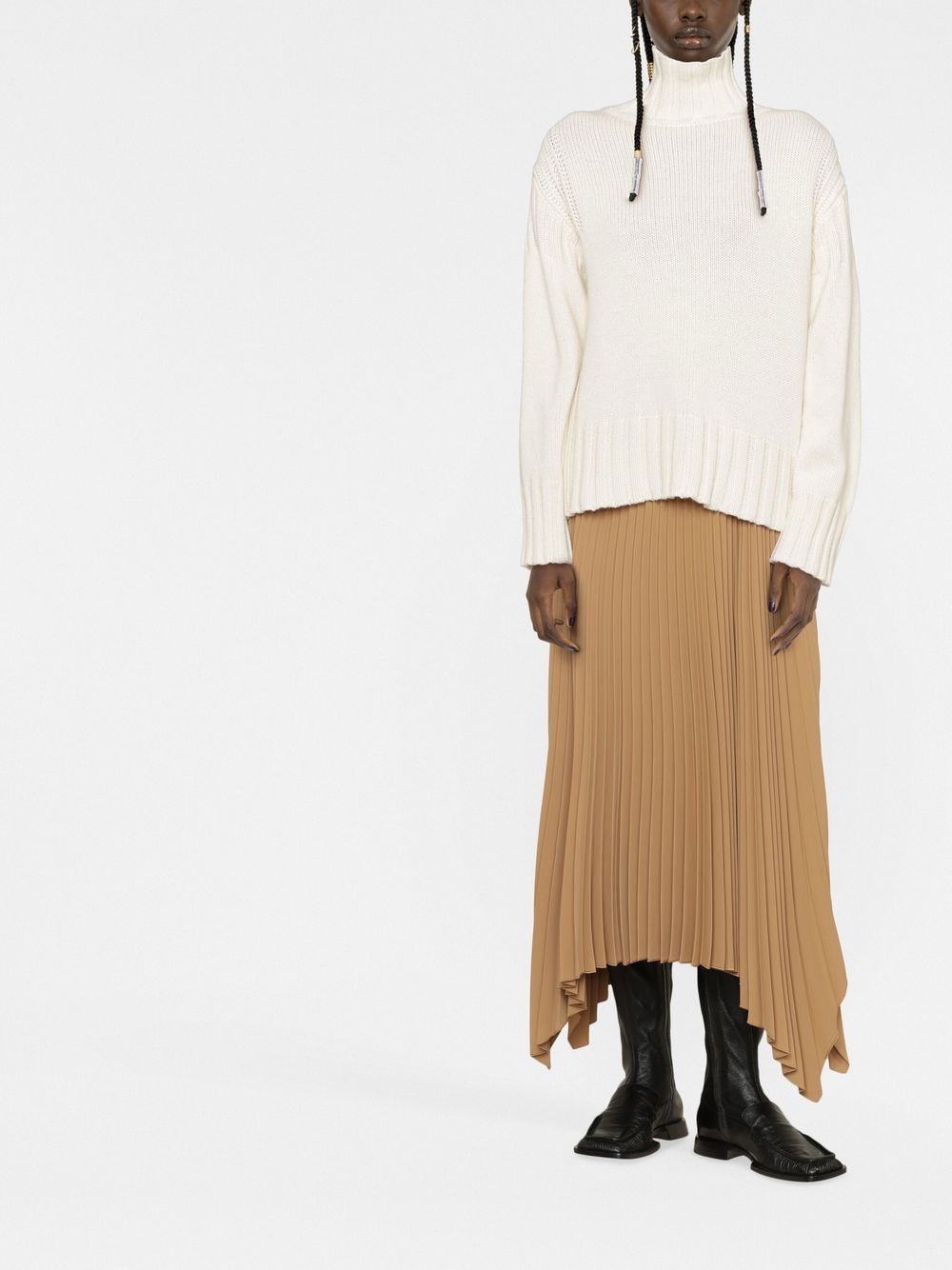 Jil Sander 高领羊绒毛衣 - 白色
