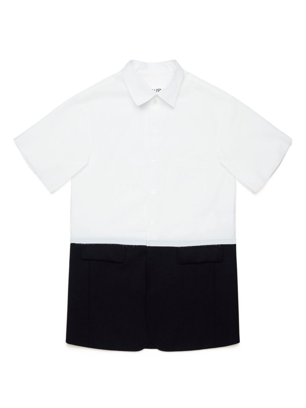 MM6 Maison Margiela Kids 双色短袖连衣裙 - 白色