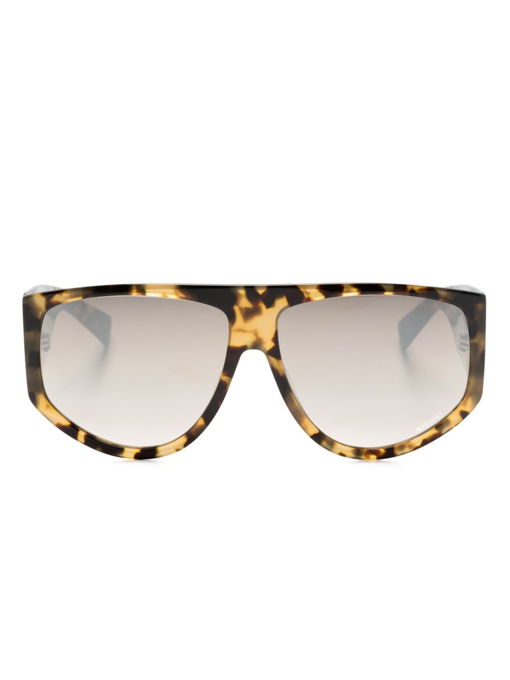 MISSONI EYEWEAR 玳瑁纹超大框太阳眼镜 - 中性色