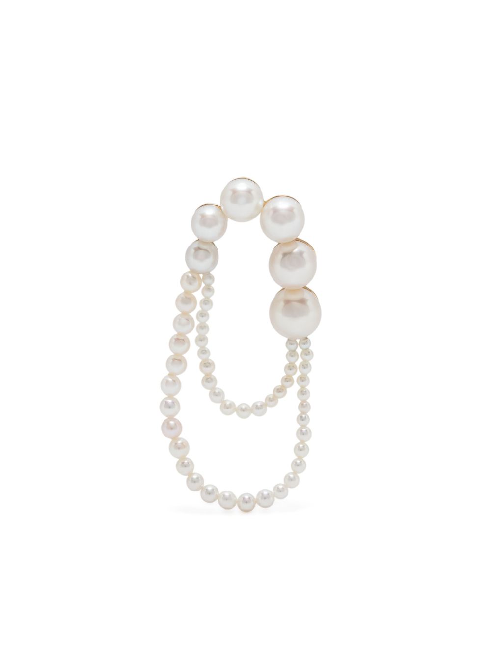 Sophie Bille Brahe Embrassée de Perle 14K环保再生黄金单只耳环 - 金色