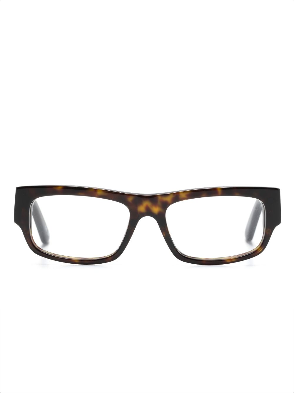Balenciaga Eyewear BB0304O 玳瑁纹长方框眼镜 - 褐色