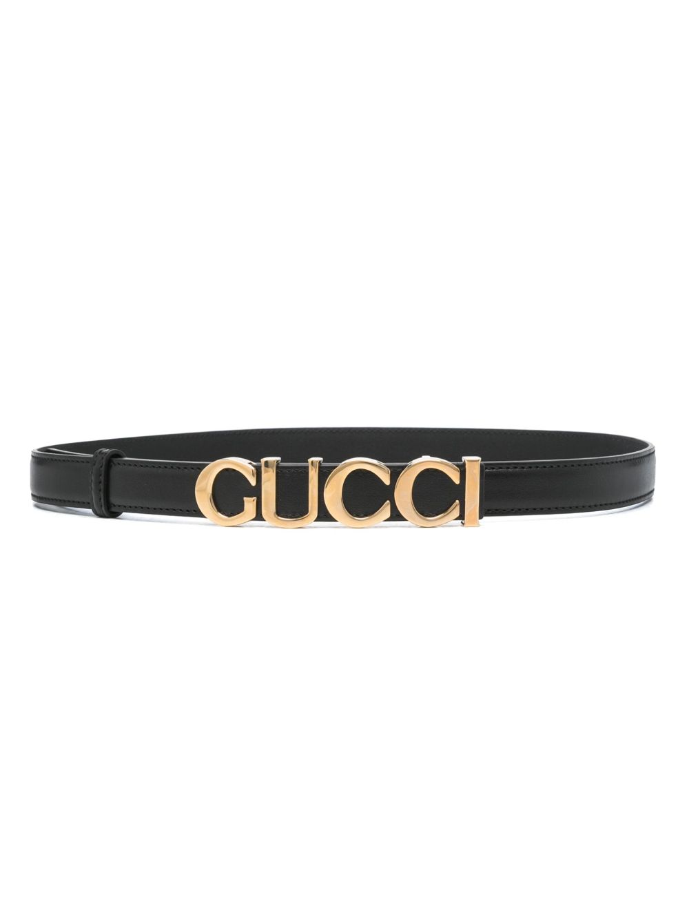 Gucci Pre-Owned logo扣环腰带（典藏款） - 黑色