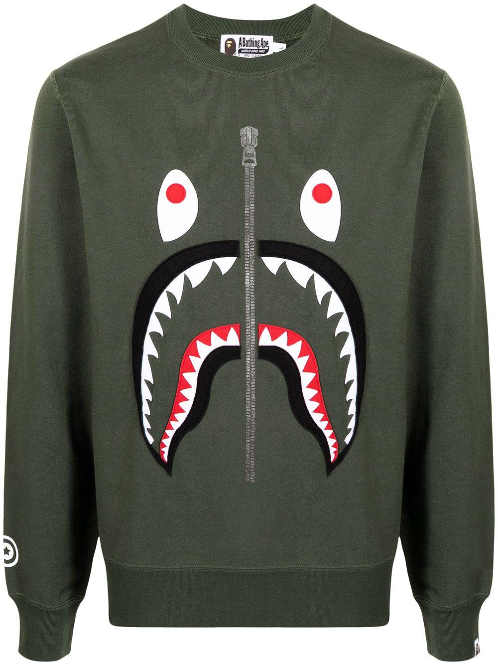 A BATHING APE® 鲨鱼印花卫衣 - 绿色