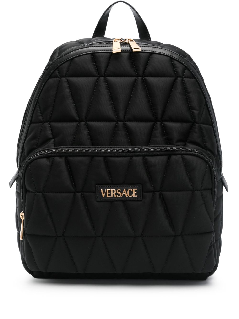 Versace logo双肩包 - 黑色