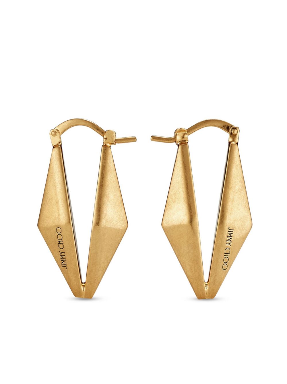 Jimmy Choo 雕刻logo耳环 - 金色