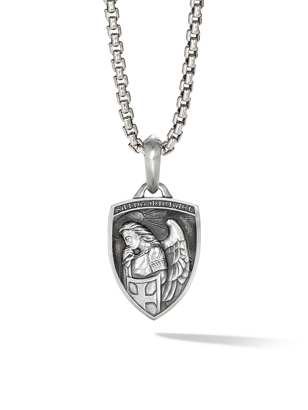 David Yurman 纯银 St. Michael 吊坠 - 银色