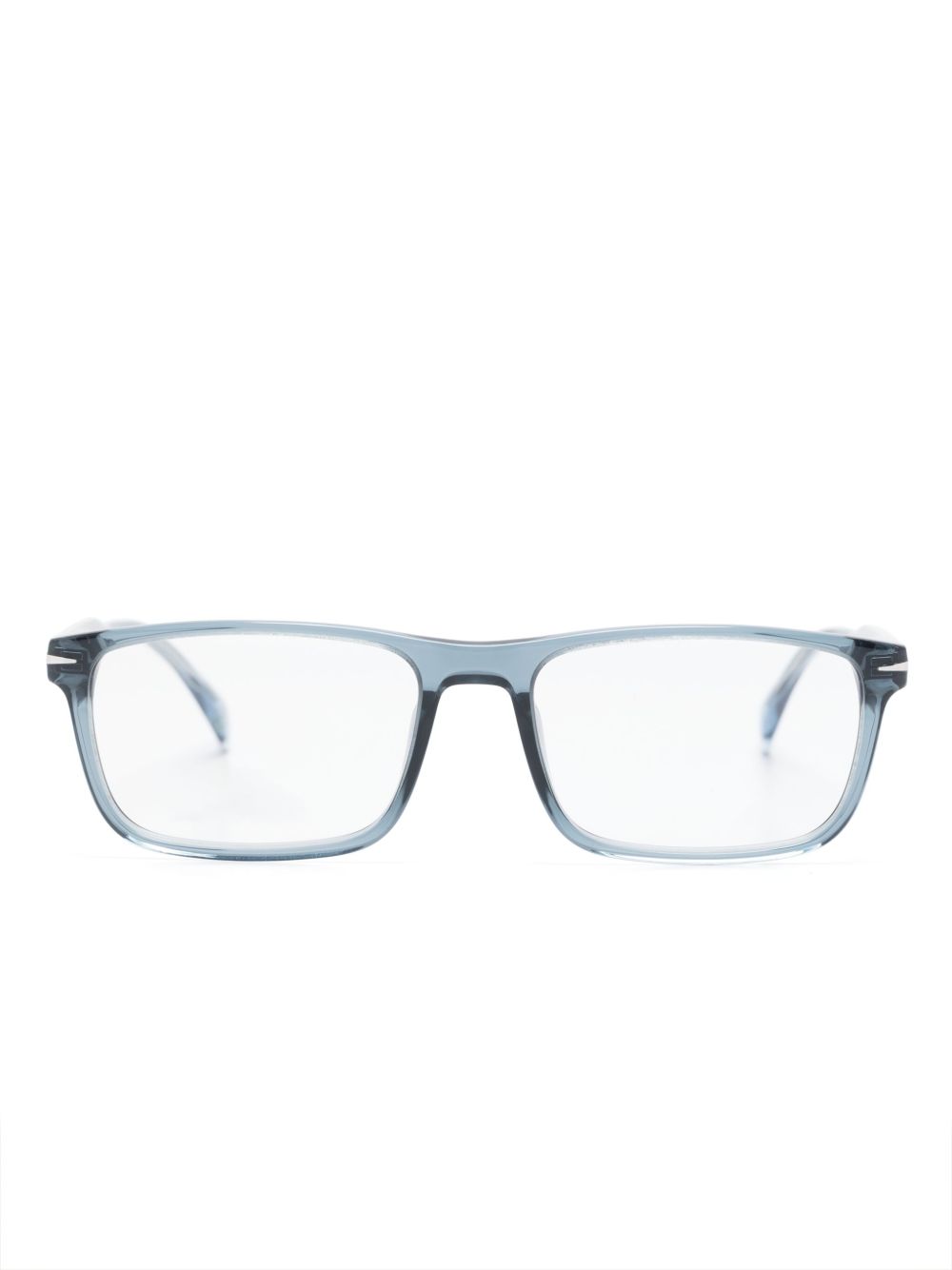 Eyewear by David Beckham 透明长方框眼镜 - 蓝色