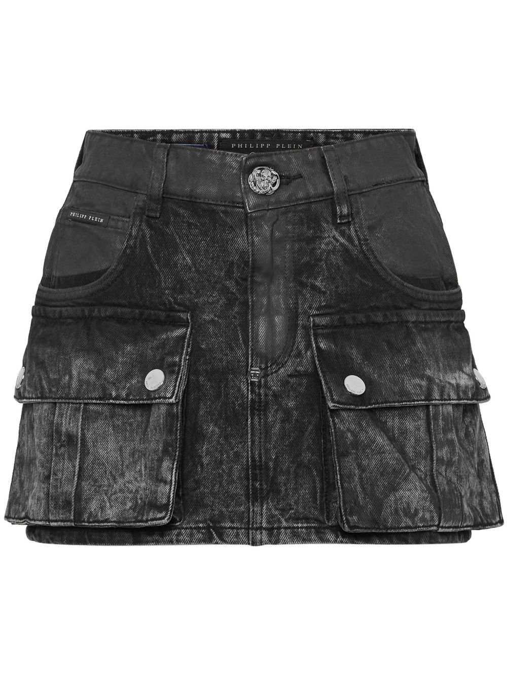 Philipp Plein 迷你牛仔半身裙 - 黑色