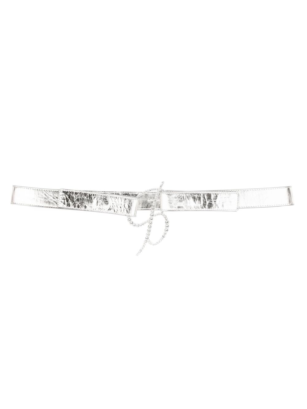 Blumarine logo扣环皮质腰带 - 银色