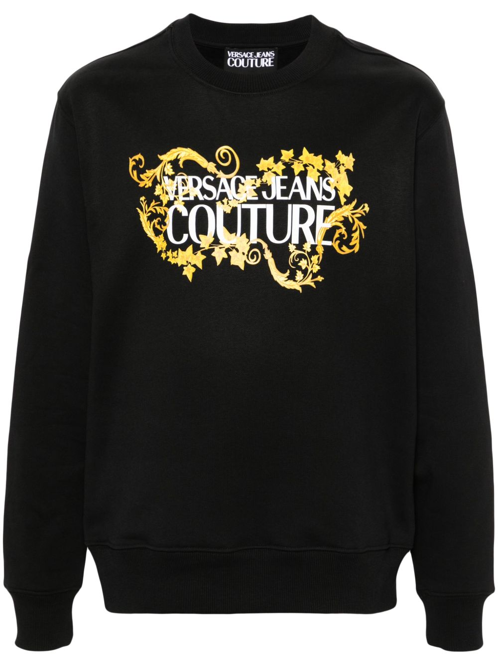 Versace Jeans Couture logo印花棉卫衣 - 黑色
