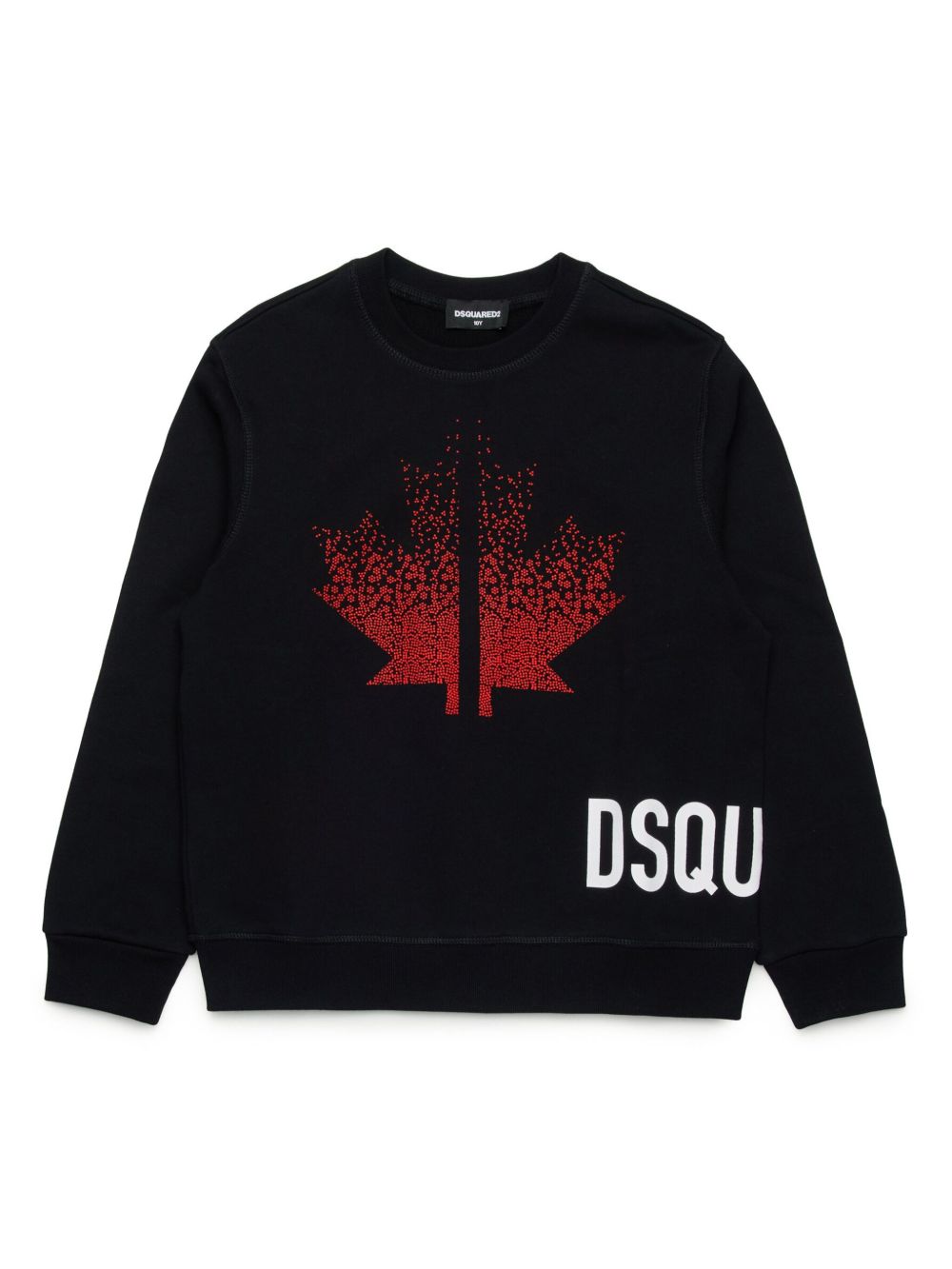 DSQUARED2 KIDS logo印花棉卫衣 - 黑色