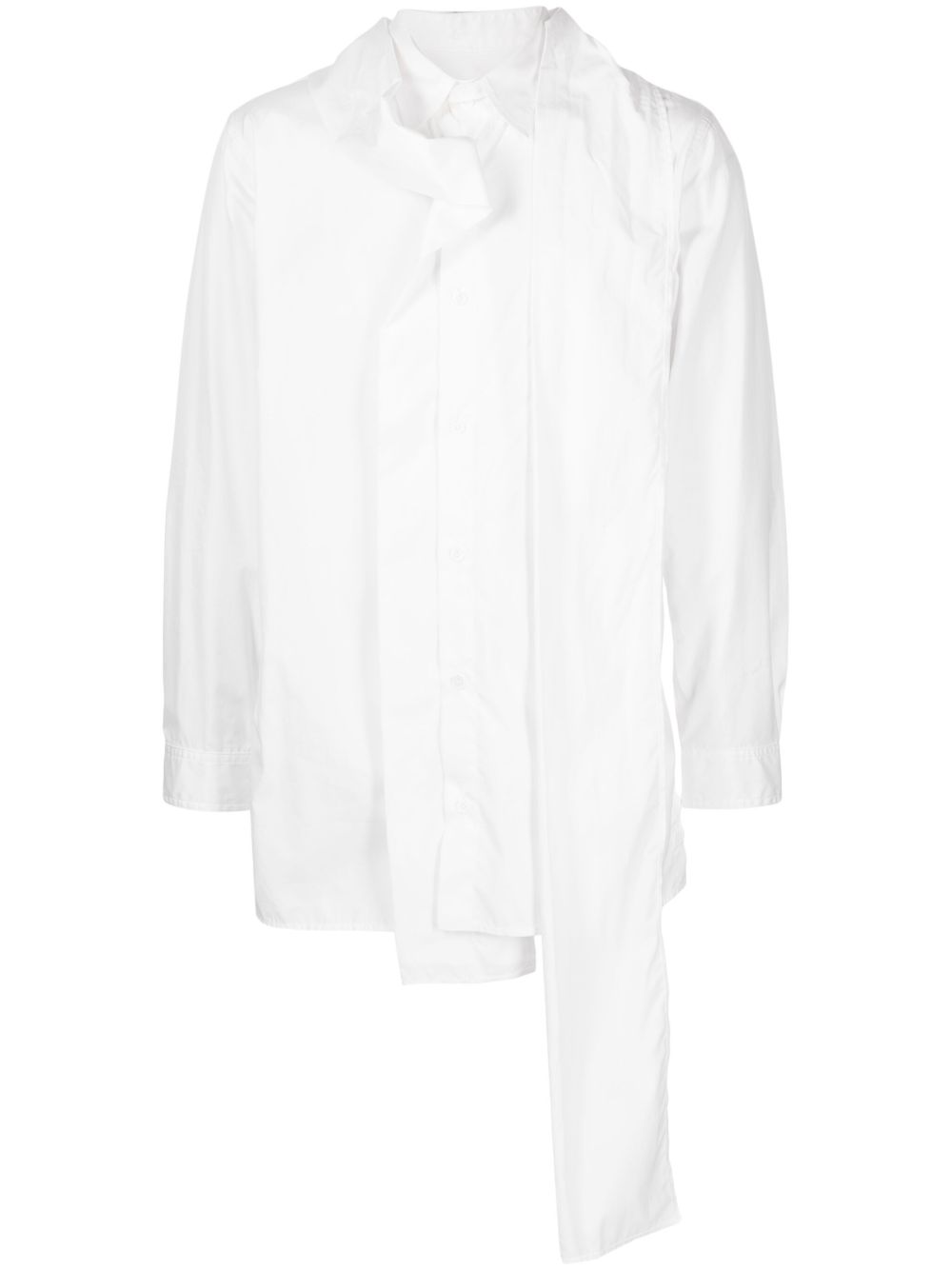 Yohji Yamamoto 可拆卸衣领棉衬衫 - 白色