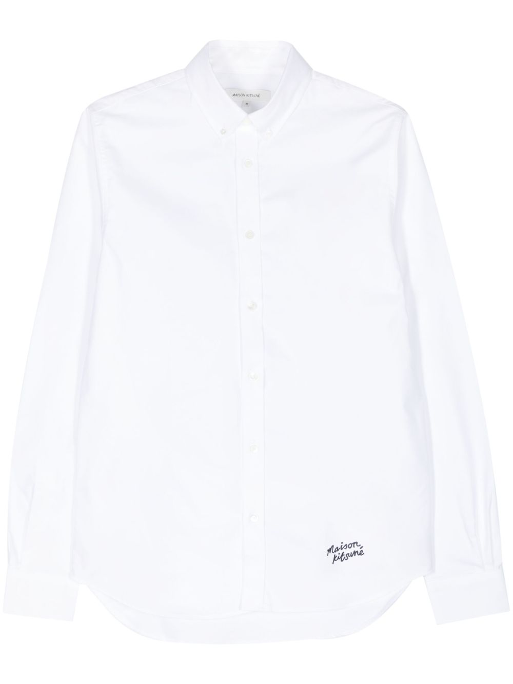 Maison Kitsuné logo刺绣棉衬衫 - 白色