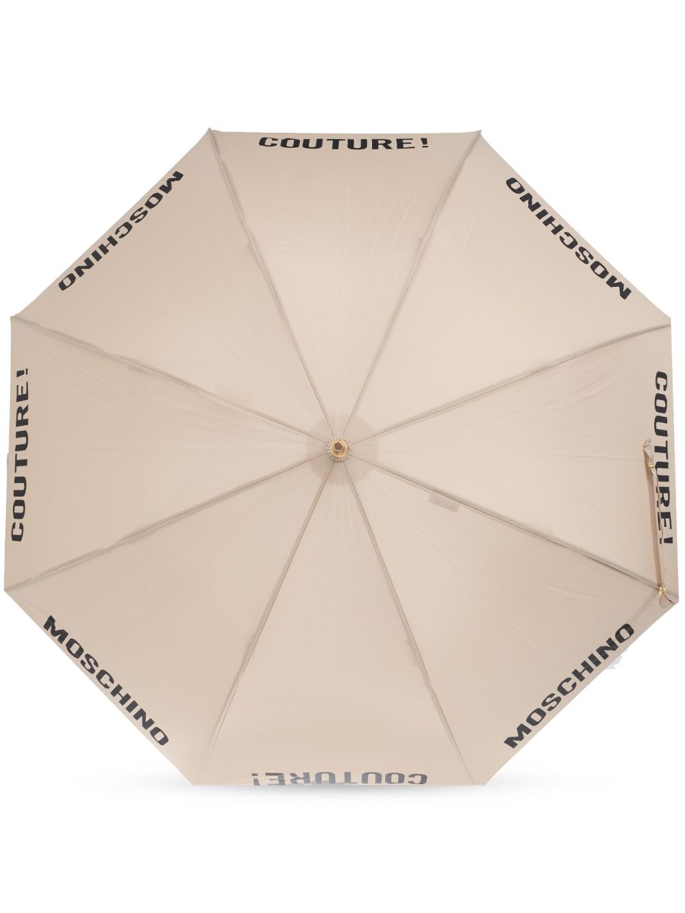 Moschino logo印花弯钩手柄雨伞 - 中性色