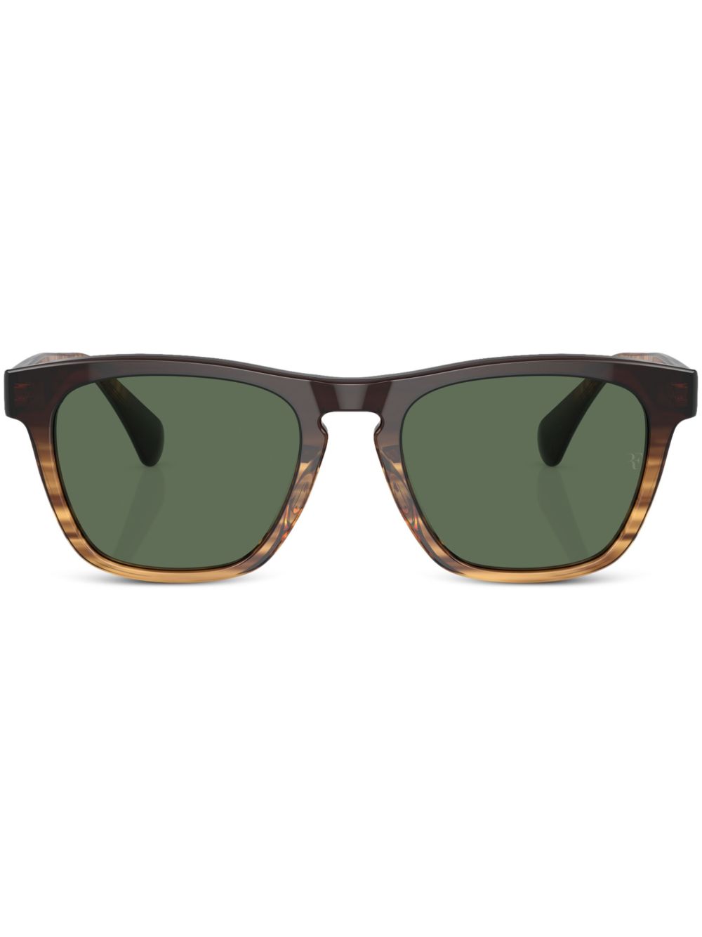 Oliver Peoples R-3 Wayfarer 镜框太阳眼镜 - 褐色
