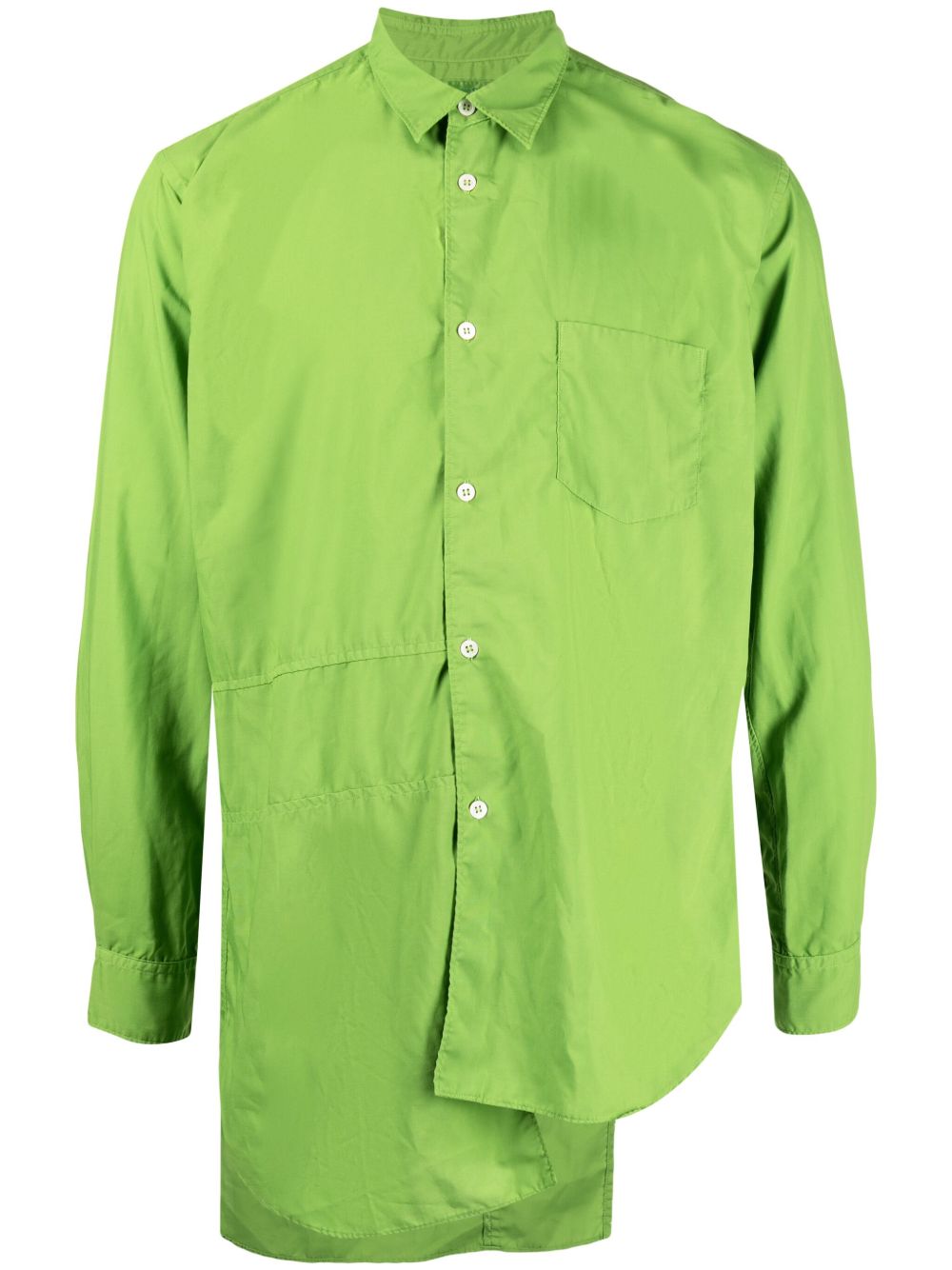 Comme Des Garçons Shirt 不对称下摆长袖衬衫 - 绿色