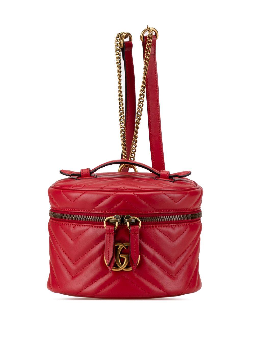Gucci Pre-Owned 2016-2024 GG Marmont Round Leather backpack - 红色