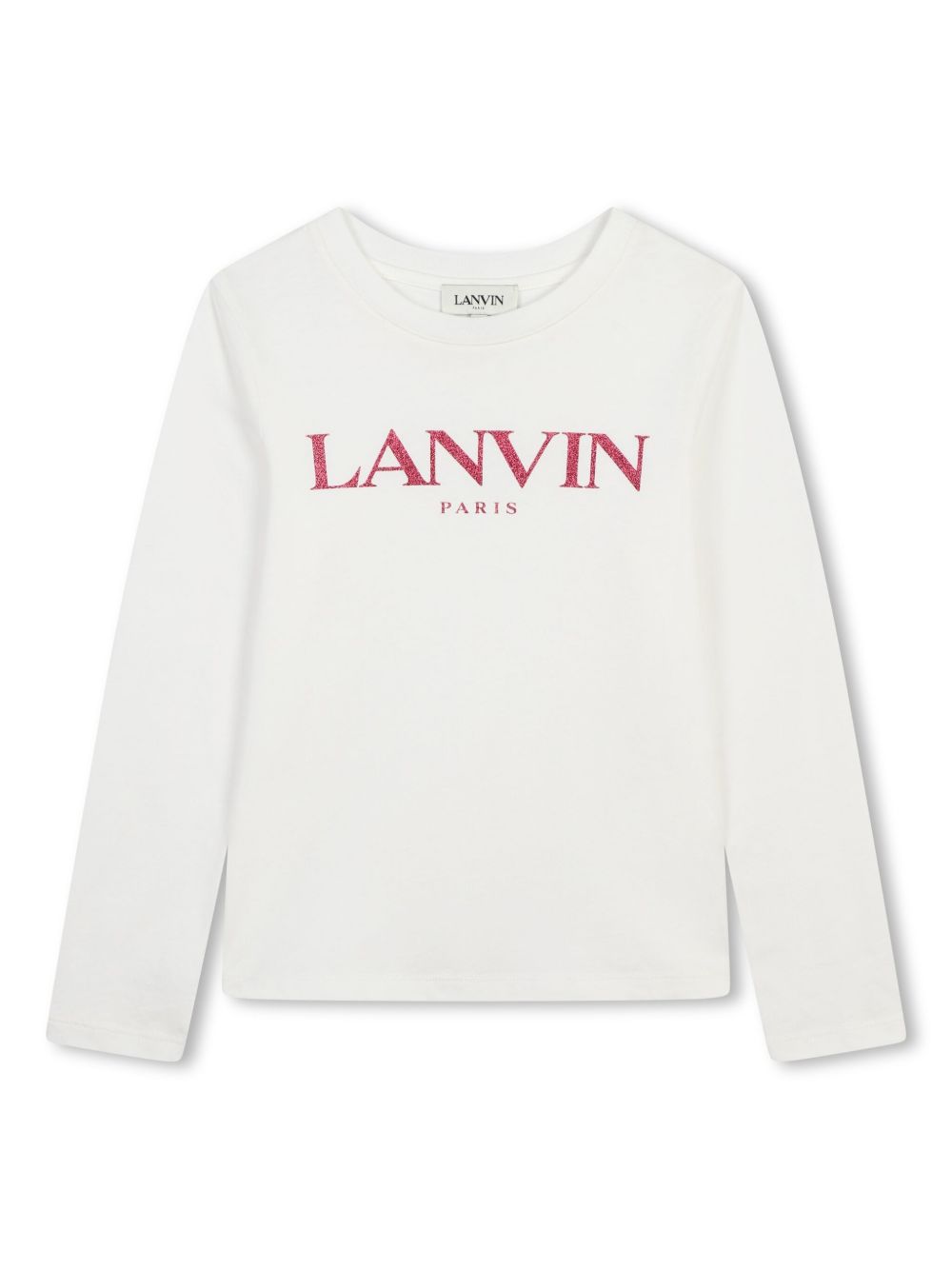 Lanvin Enfant logo印花棉T恤 - 白色