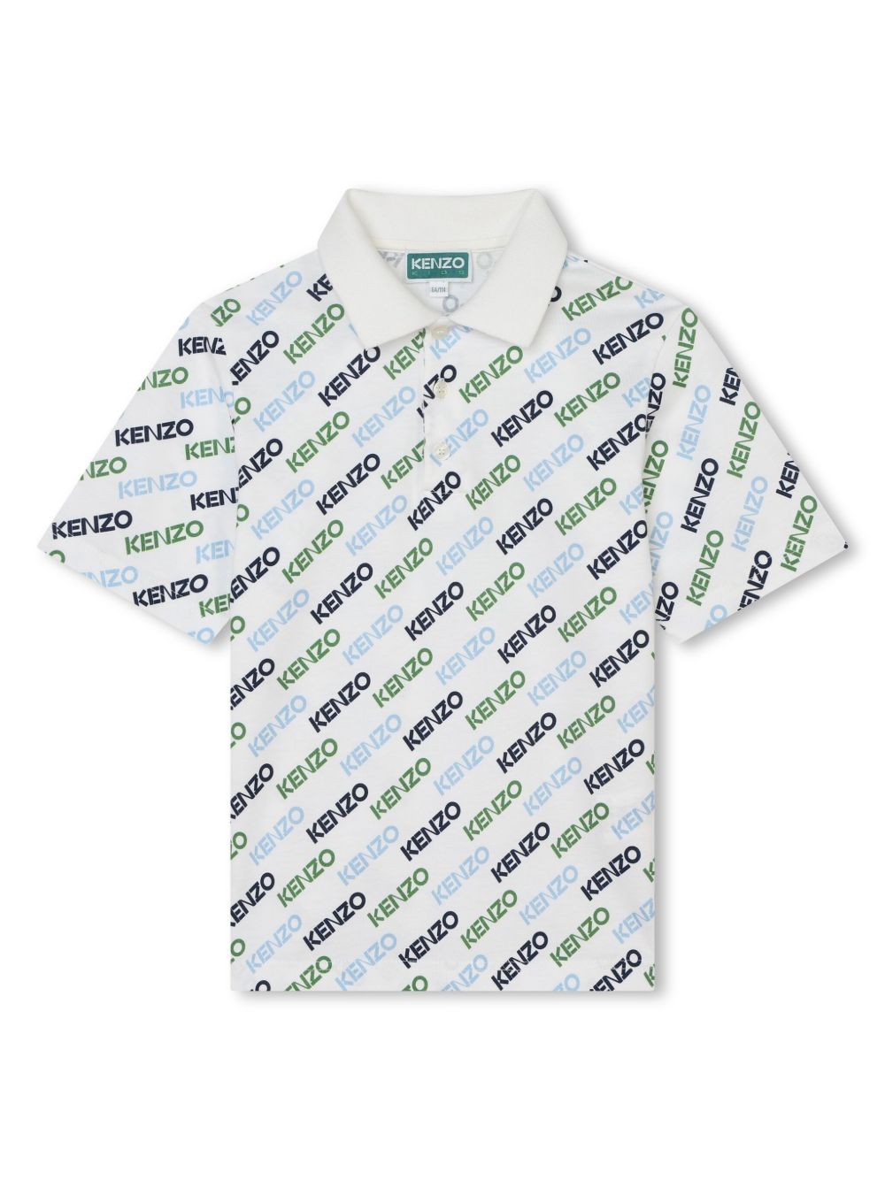 Kenzo Kids logo印花棉polo衫 - 白色