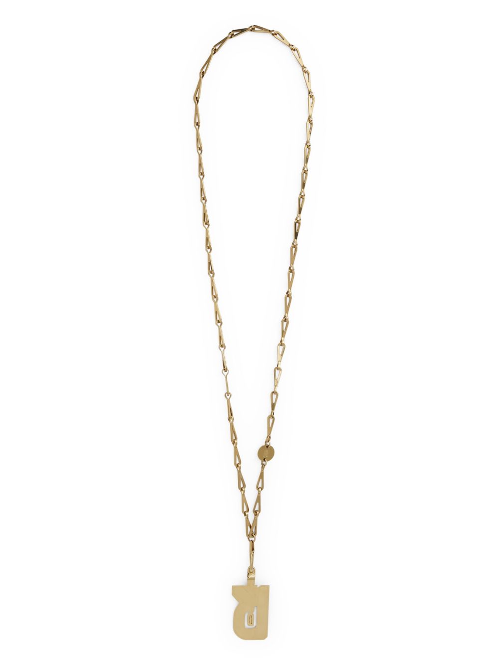 Rabanne logo标牌手机链 - 金色