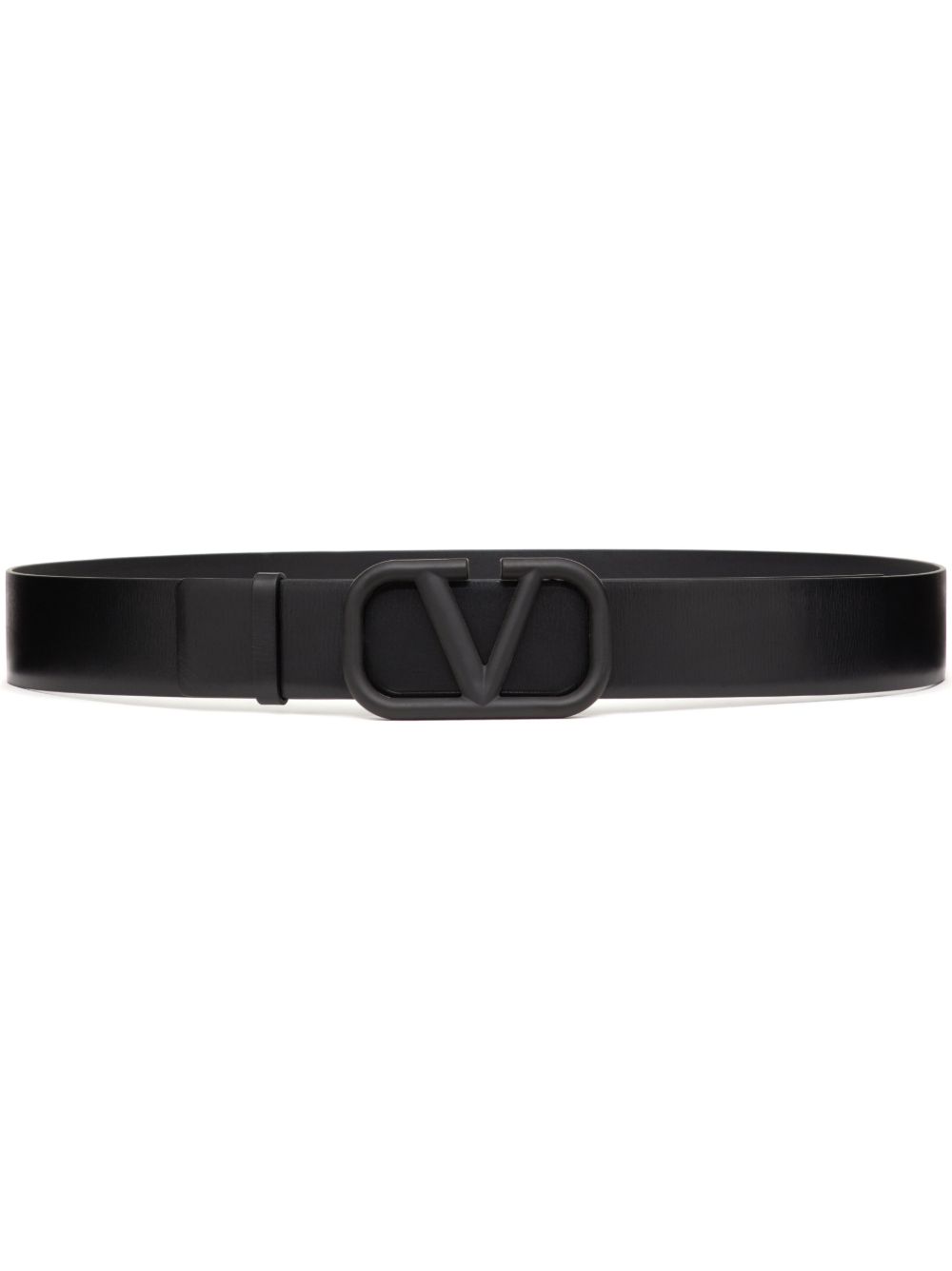 Valentino Garavani VLogo Signature 皮质腰带 - 黑色