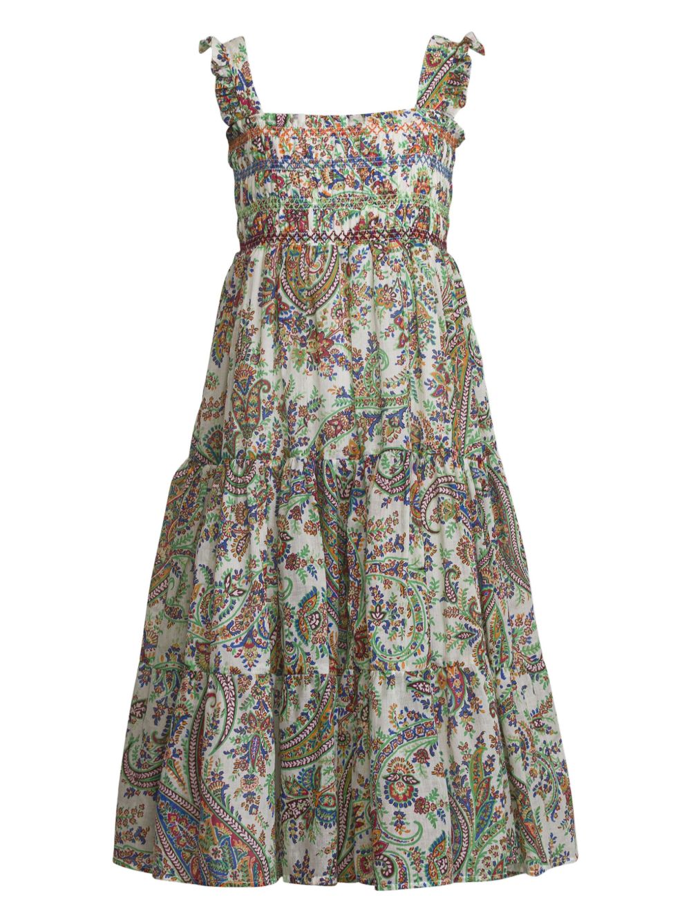 ETRO KIDS 佩斯理印花棉中长连衣裙 - 中性色