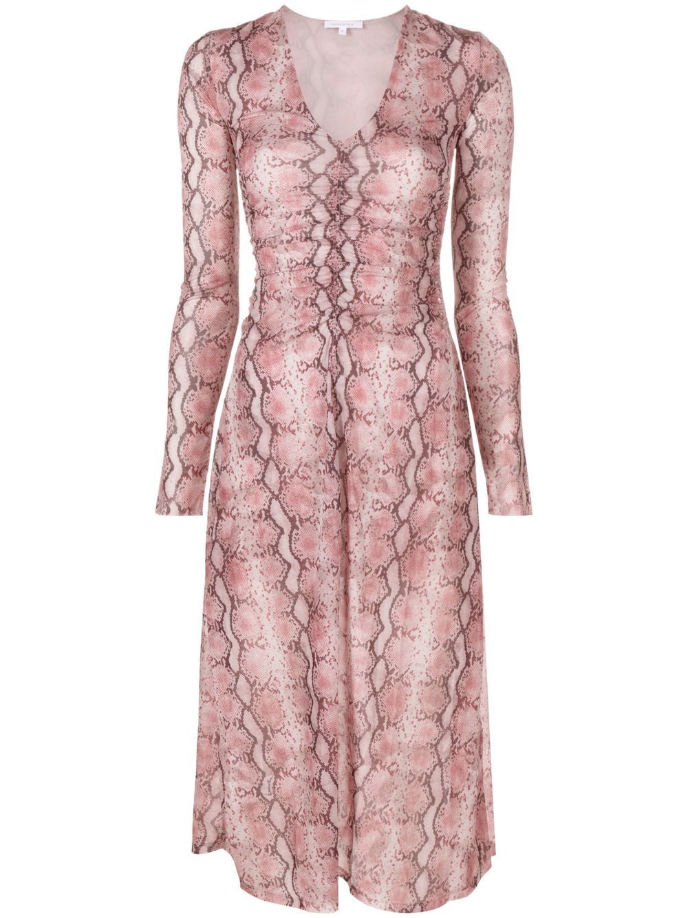 Patrizia Pepe Dreamy Python 印花中长连衣裙 - 红色