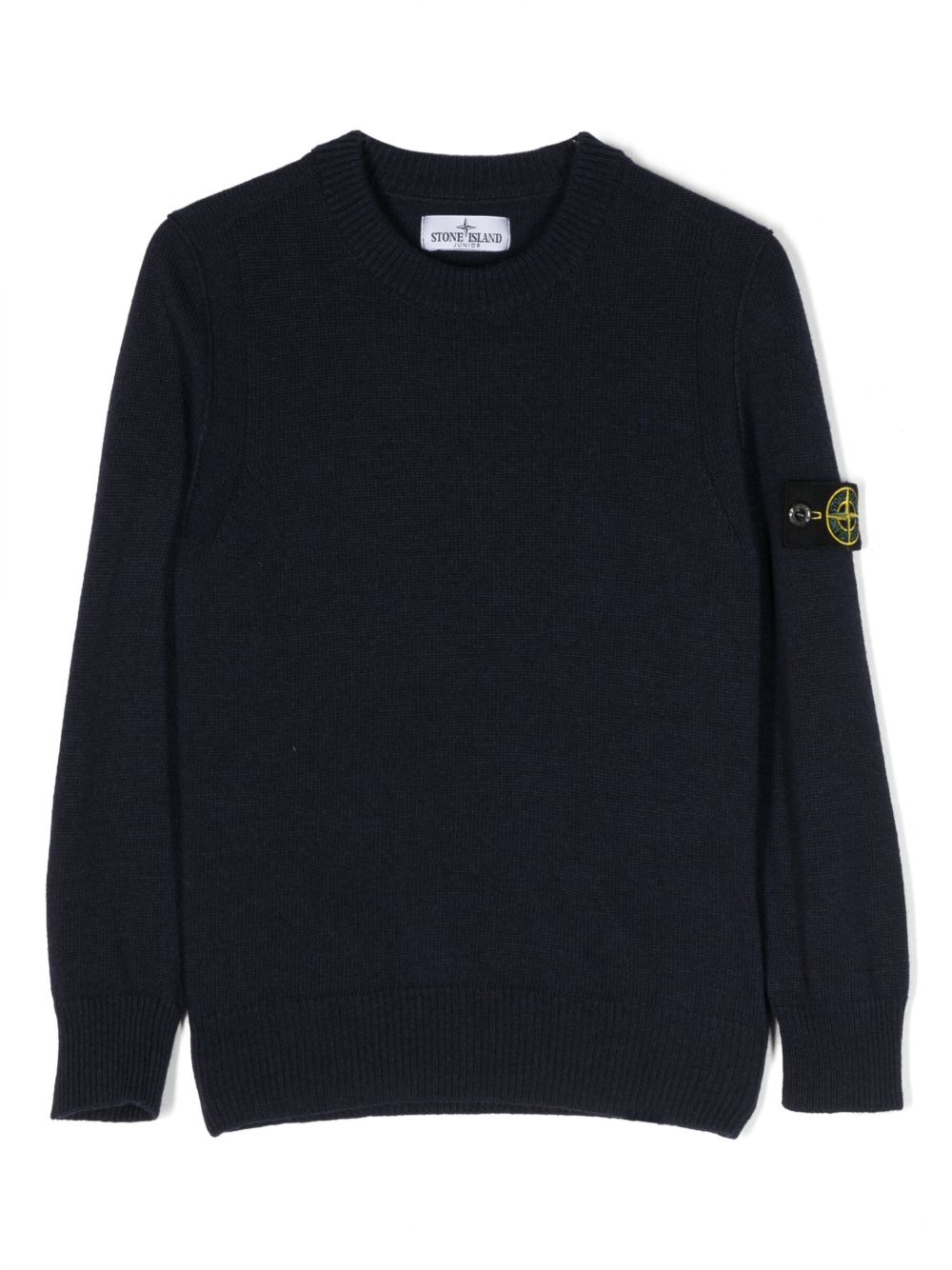 Stone Island Junior 罗盘贴花圆领毛衣 - 蓝色