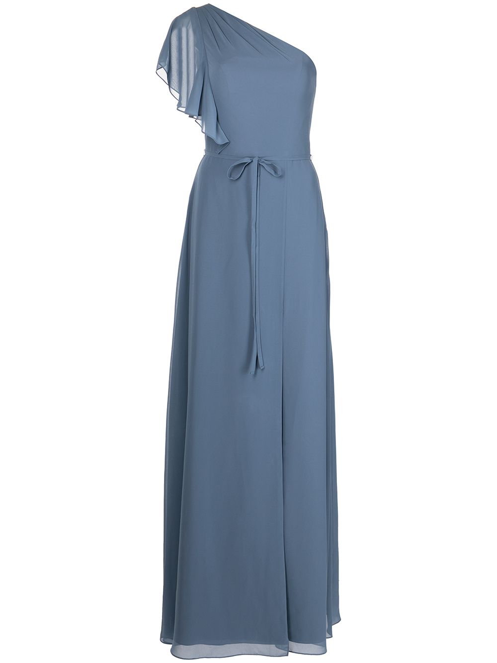 Marchesa Notte Bridesmaids 缩褶紧胸衣式曳地礼服 - 蓝色