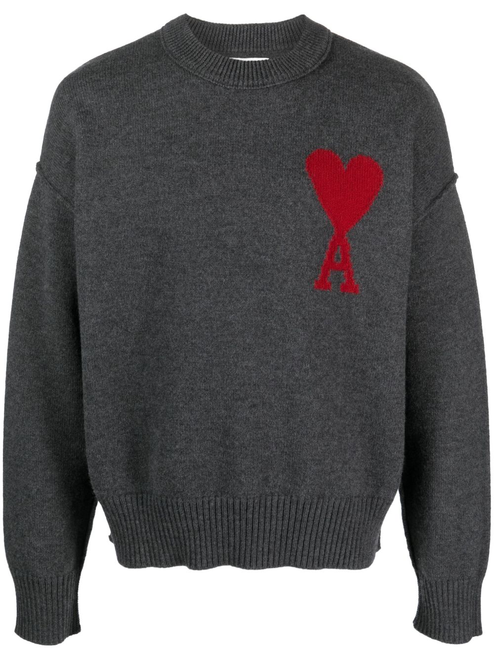 AMI Paris Cloud Knit Ami de Coeur 羊毛毛衣 - 灰色