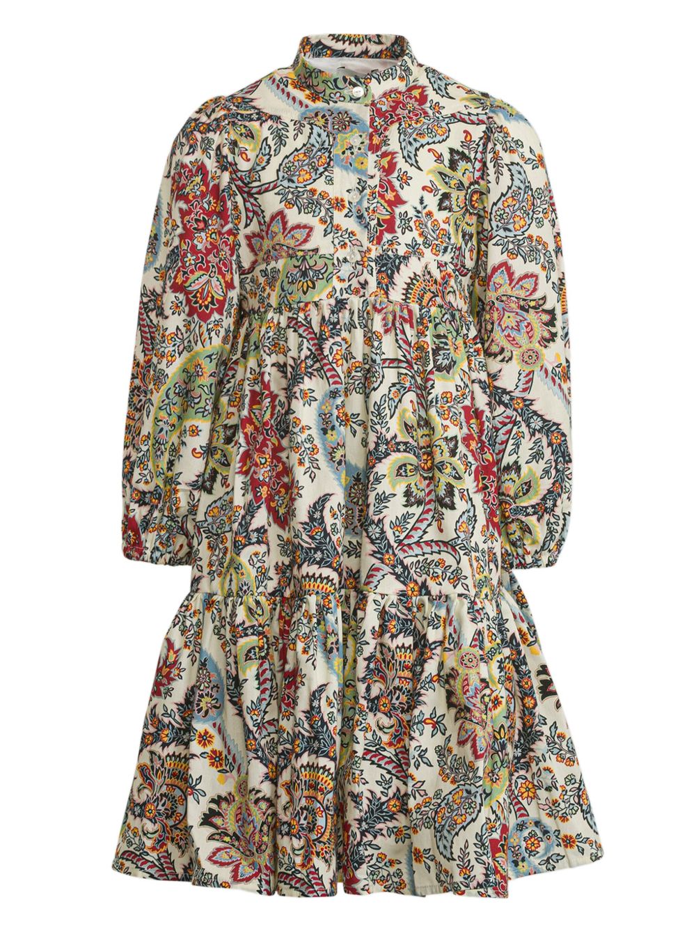 ETRO KIDS 佩斯理印花棉连衣裙 - 中性色