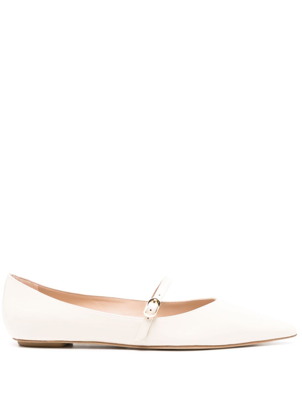 Stuart Weitzman Emilia 皮质玛丽珍鞋 - 白色
