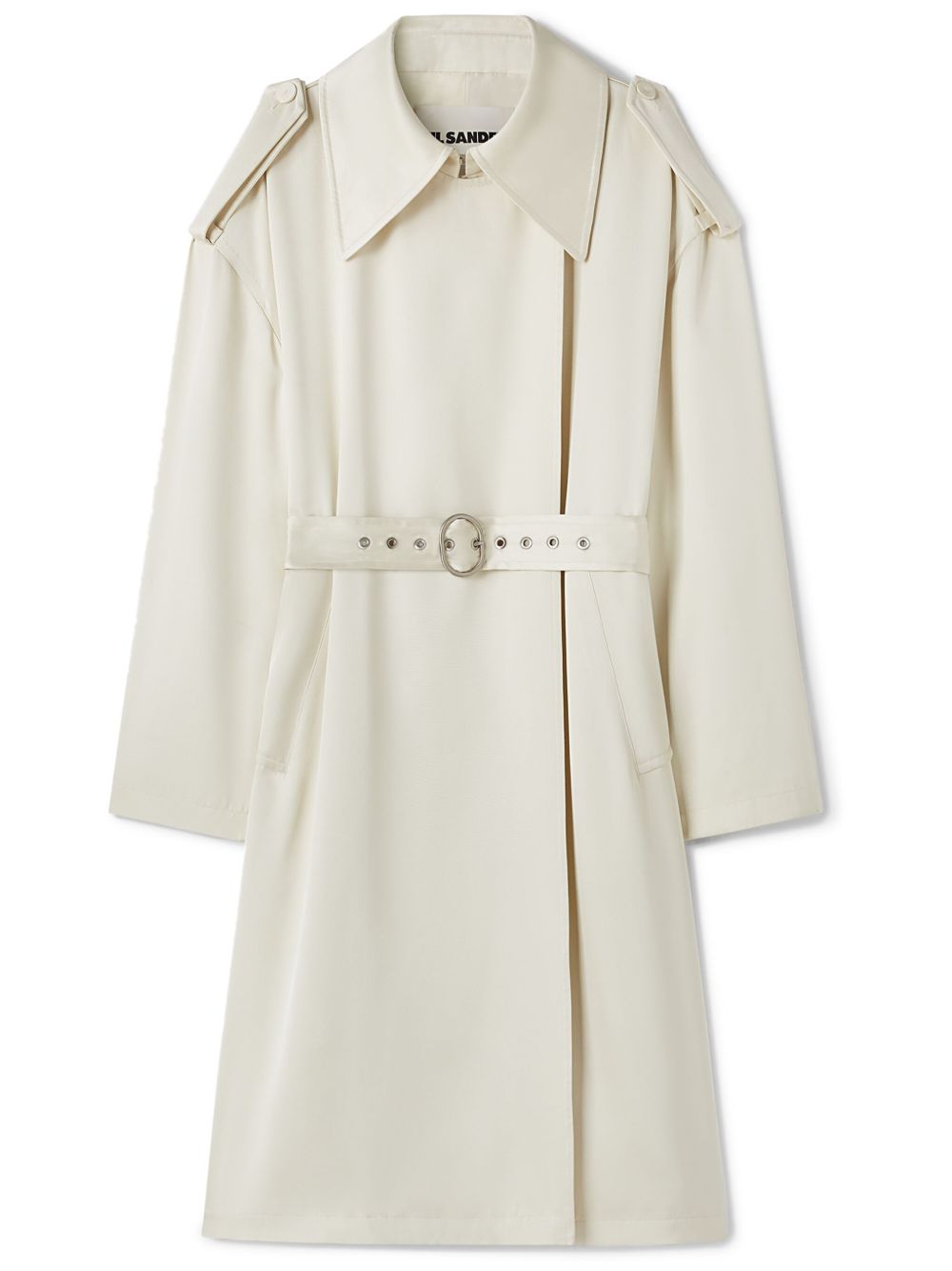 Jil Sander 束腰风衣 - 白色