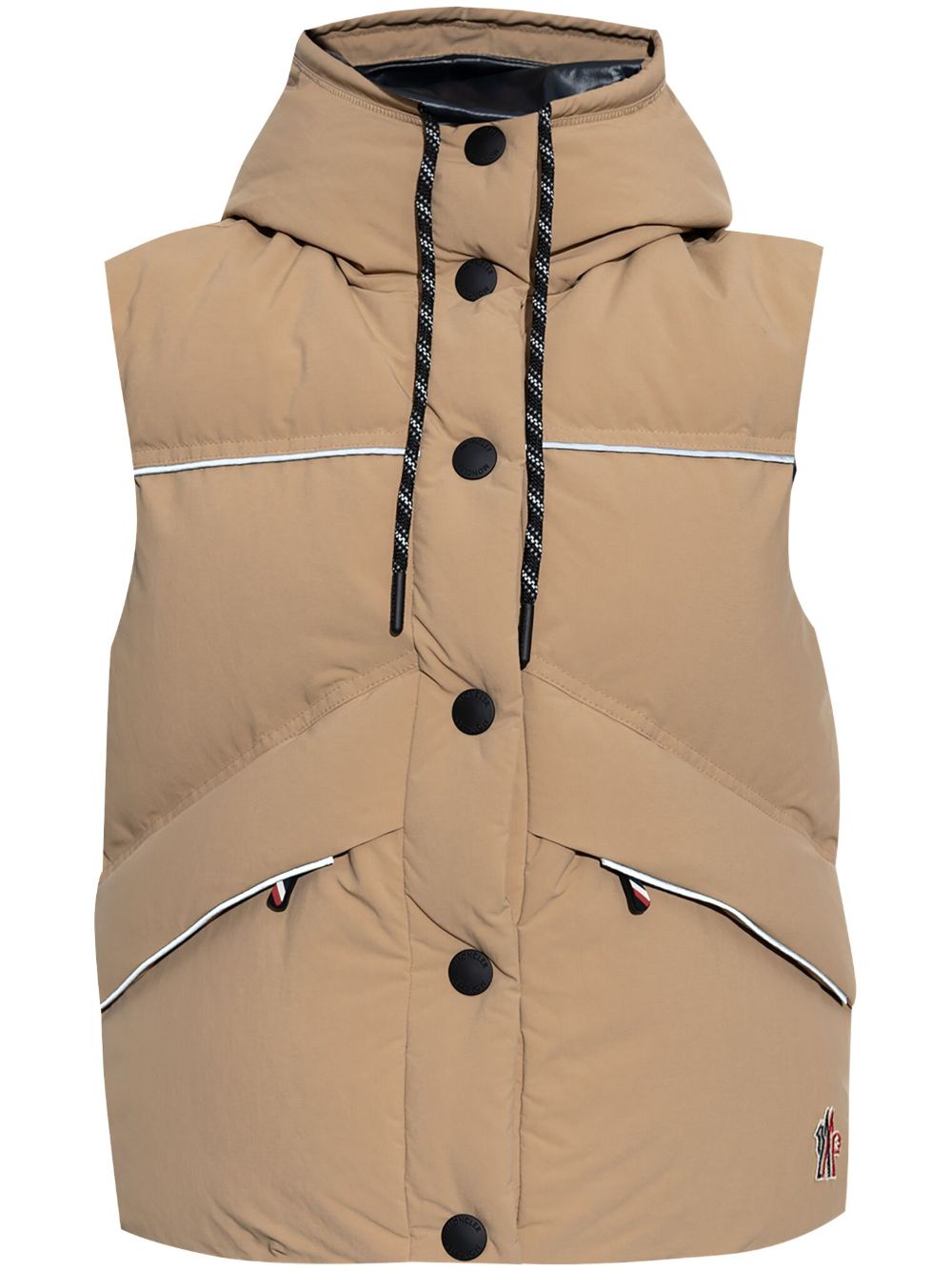 Moncler Grenoble 搭扣连帽马甲 - 中性色