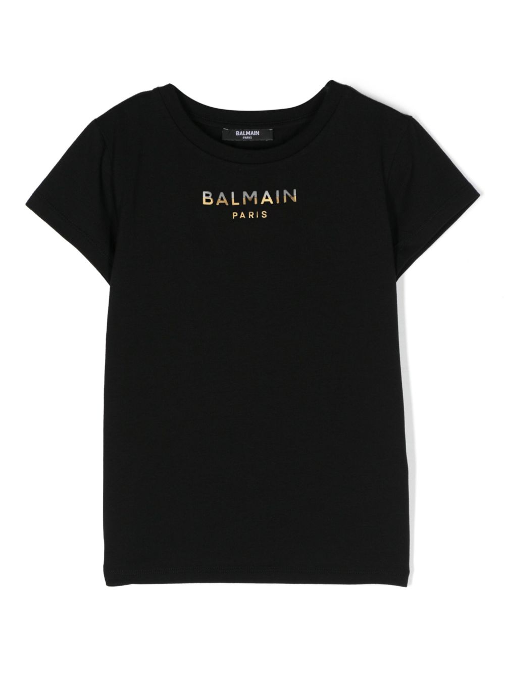 Balmain Kids 贴花logo T恤 - 黑色