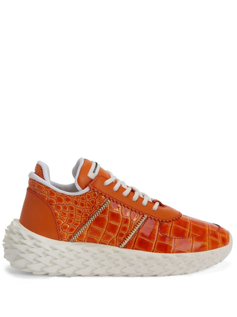 Giuseppe Zanotti Urchin crocodile-print sneakers - 橘色