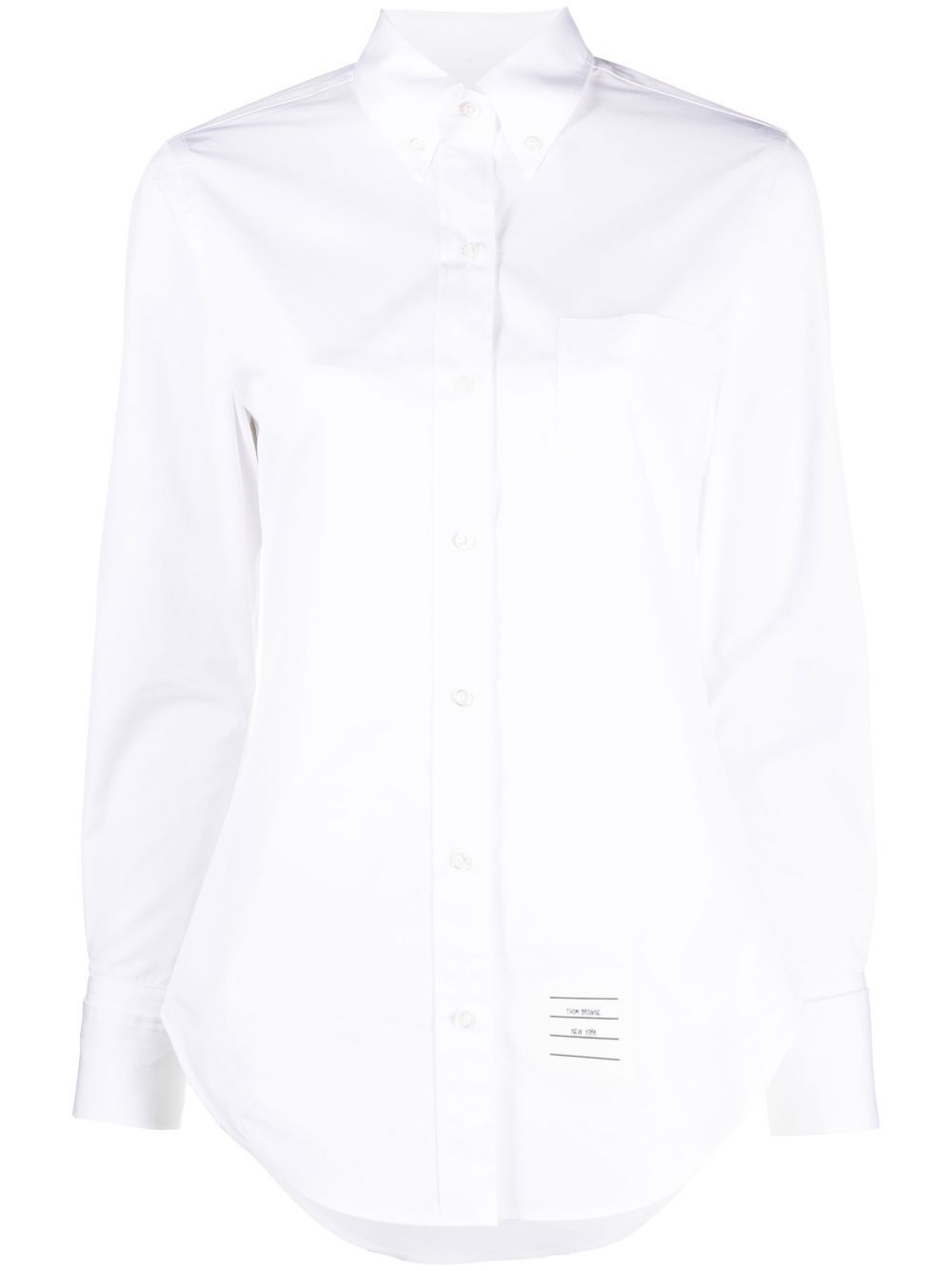 Thom Browne 标贴长袖衬衫 - 白色