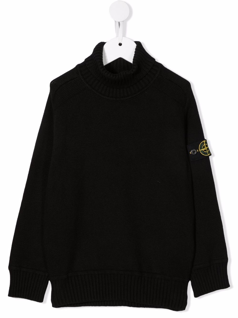 Stone Island Junior logo高领毛衣 - 黑色