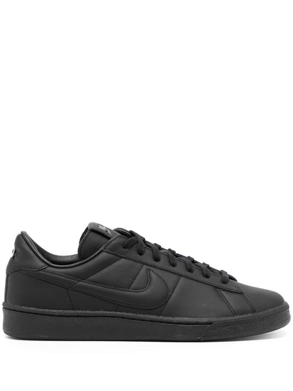 Black Comme Des Garçons x Nike 系带皮质运动鞋 - 黑色