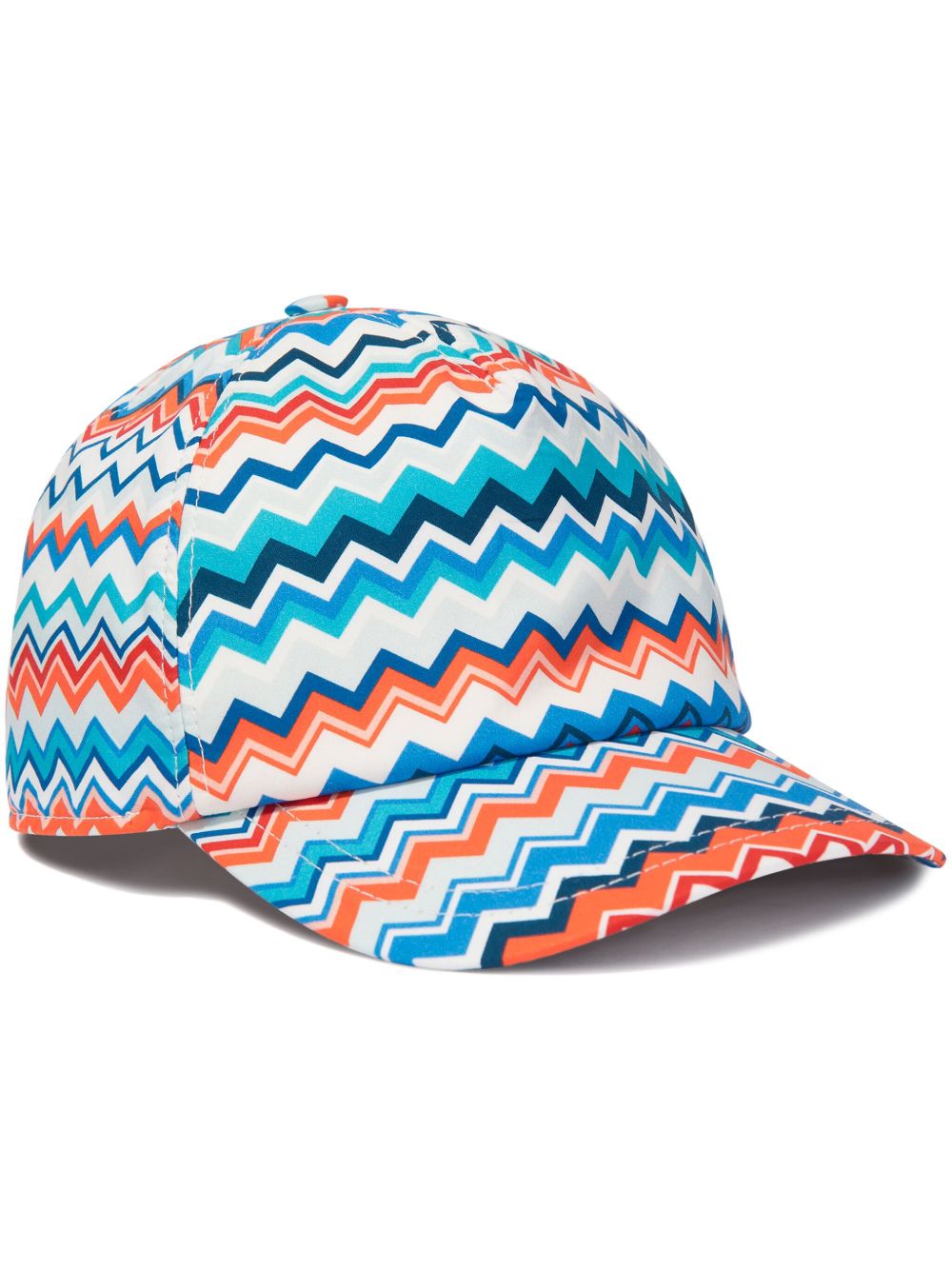 Missoni Kids Z字形图案棒球帽 - 橘色