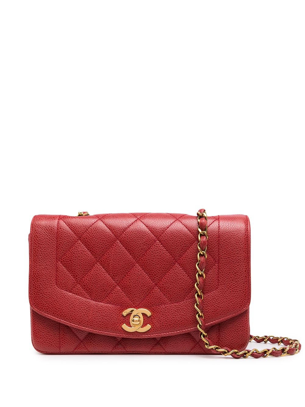 CHANEL Pre-Owned Diana CC 小号斜挎包（1992年典藏款） - 红色